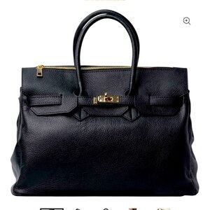 Inspired Birkin in togo Leather Satchel